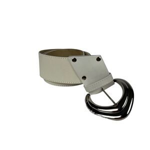 Vintage 80’s Circa White Faux Leather Waist Belt